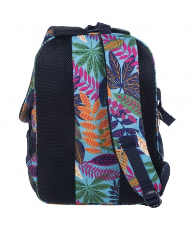 Plecak BackUP G 51 kolorowe liście lekki do szkoły - modny plecak, plecak w liście, plecak na wycieczki dla dziewczynki