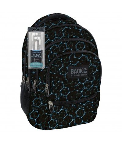 Plecak BackUP C 5 chemiczna abstrakcja do szkoły - fajny plecak dla chłopaka, modny plecak dla chłopaka, plecak dla chłopca