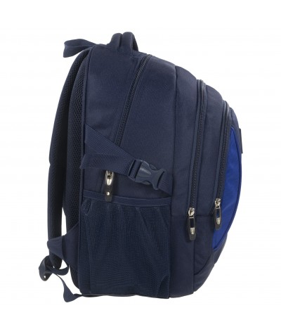 Plecak BackUP F 36 granatowy z niebieskim do szkoły - gładki plecak dla chłopaka, zwykły plecak, klasyczny plecak