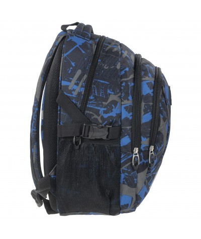 Plecak BackUP F 46 szara abstrakcja do szkoły - modny plecak dla chłopaka, ciemny plecak dla chłopaka