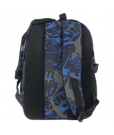 Plecak BackUP F 46 szara abstrakcja do szkoły - modny plecak dla chłopaka, ciemny plecak dla chłopaka