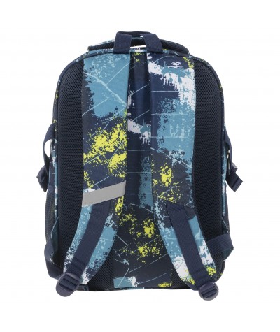 Plecak BackUP F 45 abstrakcja z żółtym do szkoły - modny plecak dla chłopaka, fajny plecak dla chłopaka