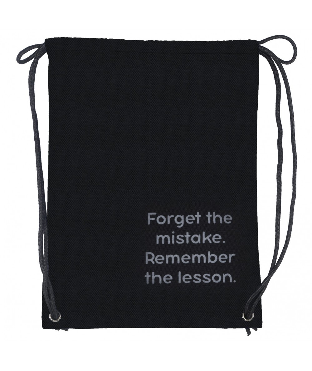 Worek / plecak na sznurkach BackUP FASHION czarny z napisem A27 - czarny worek na obuwie, czarny plecak na sznurkach