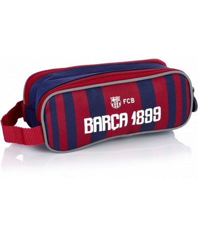 Piórnik szkolny / saszetka podwójna FC Barcelona FC-178 Barca w paski dla chłopca
