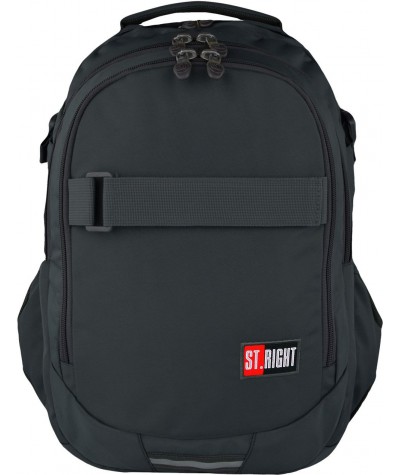 Plecak młodzieżowy ST.RIGHT 2-komory ST.GRAY szary BP34 - duży plecak dla chłopaka, modny plecak dla chłopaka, plecak męski