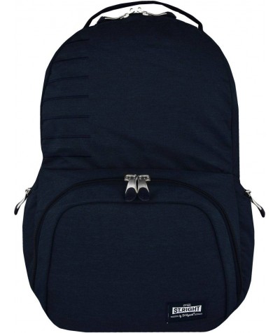 Plecak młodzieżowy na laptop ST.RIGHT granatowy NAVY MELANGE BP35 - ciemnoniebieski plecak, granatowy plecak, plecak dla chłopak
