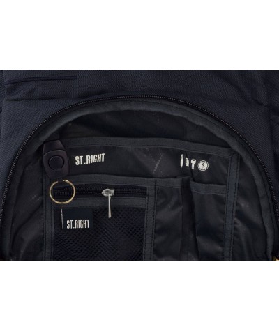 Plecak młodzieżowy na laptop ST.RIGHT granatowy NAVY MELANGE BP35 - ciemnoniebieski plecak, granatowy plecak, plecak dla chłopak