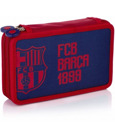 Piórnik podwójny bez wyposażenia FC Barcelona FC-188 Barca pasy dla chłopaka