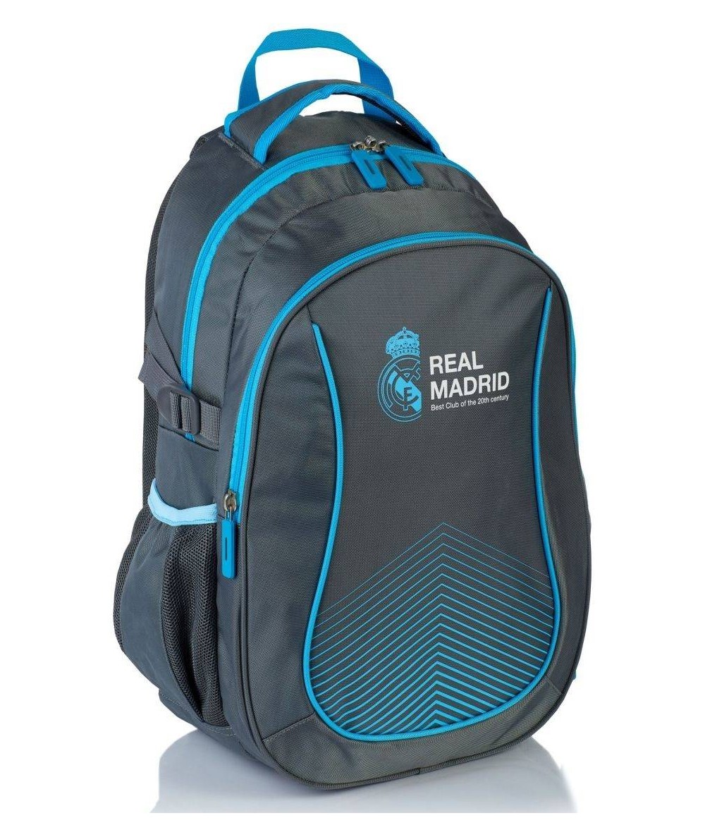 Plecak Real Madryt RM-148 szary - błękitny dla chłopaka z nylonu