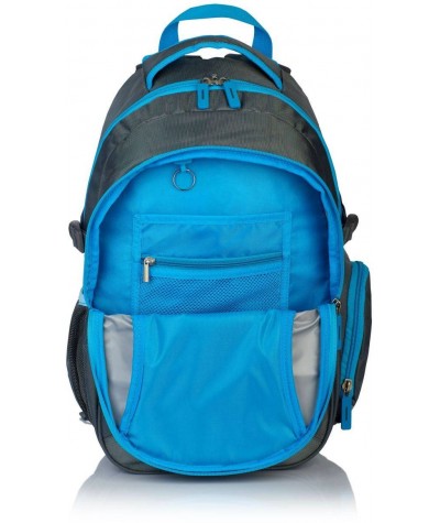Plecak Real Madryt RM-148 szary - błękitny dla chłopaka z nylonu