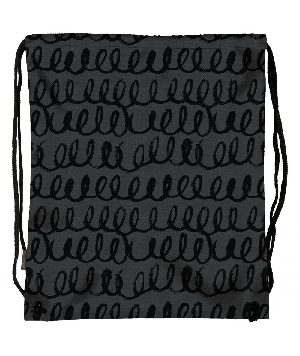 Czarny worek / plecak na sznurkach w spirale dla chłopaka BackUP NA OBUWIE A 55 spirale
