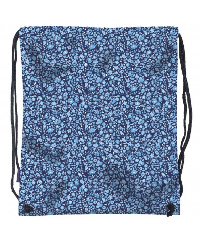 Worek / plecak na sznurkach niebieski w kwiaty BackUP NA OBUWIE A 14 dla dziewczyn błękitna łąka, worek w małe kwiatki