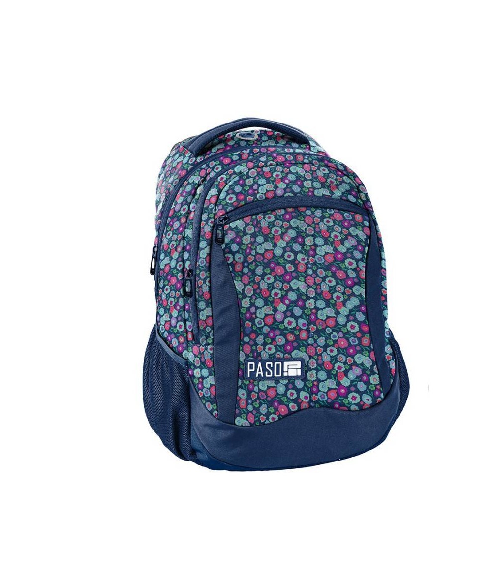 Plecak szkolny Paso Unique kolorowy w polne kwiatki