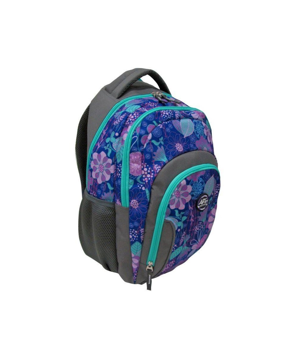 Plecak w kwiaty fioletowy dla dziewczyny Are PL-1802 - fioletowy plecak do szkoły