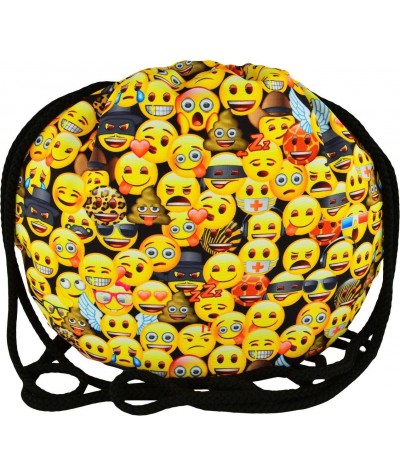 Żółty plecak na sznurkach, worek w emotikony, emotki, emoji dla młodzieży