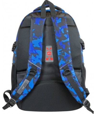 Plecak w niebieskie plamy młodzieżowy Are - GRANATOWY szerokie szelki PL-1708 - granatowy plecak dla chłopaka, niebieski plecak