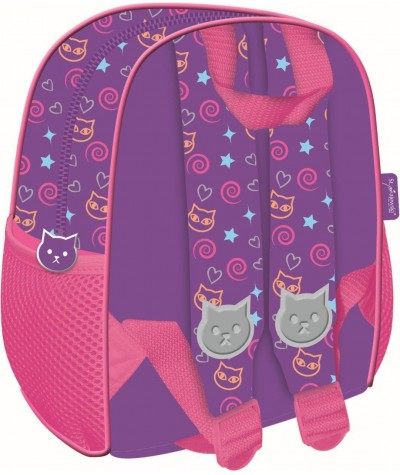 Plecaczek z kotkiem: fioletowy i różowy na wycieczkę i do przedszkola MY LITTLE FRIEND dla dziewczynki