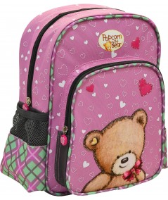 Plecaczek z misiem Bear z serduszkami różowy dla dziewczynki, mały plecaczek na wycieczkę, do przedszkola