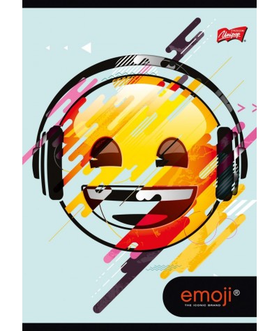 Zeszyt EMOJI A5 32k. trzy linie emotki buźki z emotikonami słuchawki