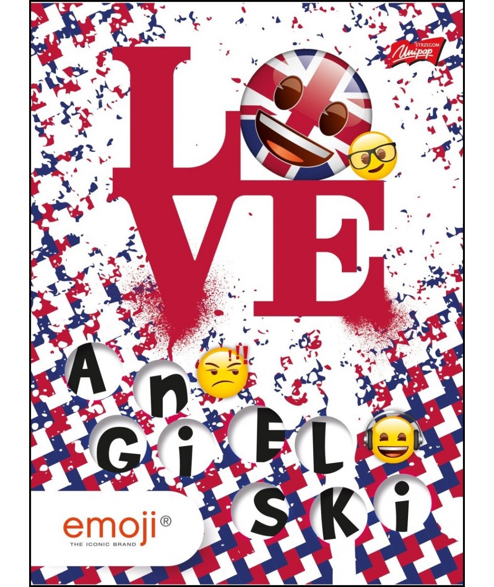 Zeszyt EMOJI A5 60k. w kratkę do JĘZYKA ANGIELSKIEGO z emotkami