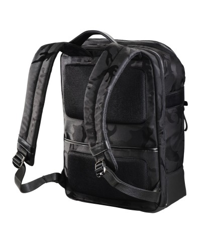 Czarny plecak moro glamour na laptop dla młodzieży, elegancki plecak
