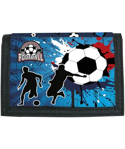 Niebieski portfel z piłką nożną dla chłopca Football dla kibica