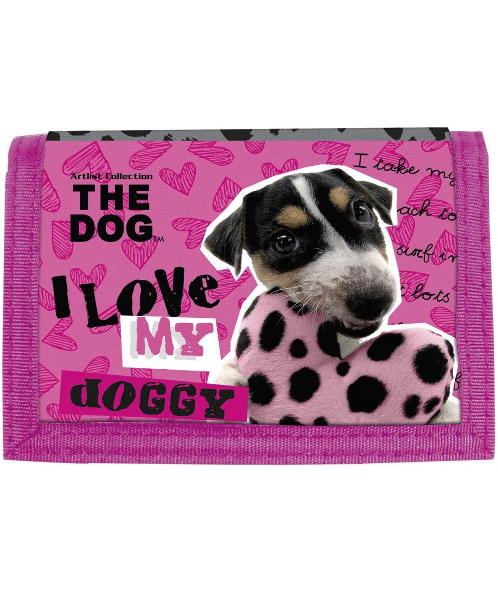 Różowy portfel z pieskiem dla dziewczynki The Dog w serduszka
