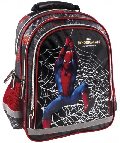 Czarny plecak ze Spidermanem do 1 klasy dla chłopca Homecoming z pajęczyną