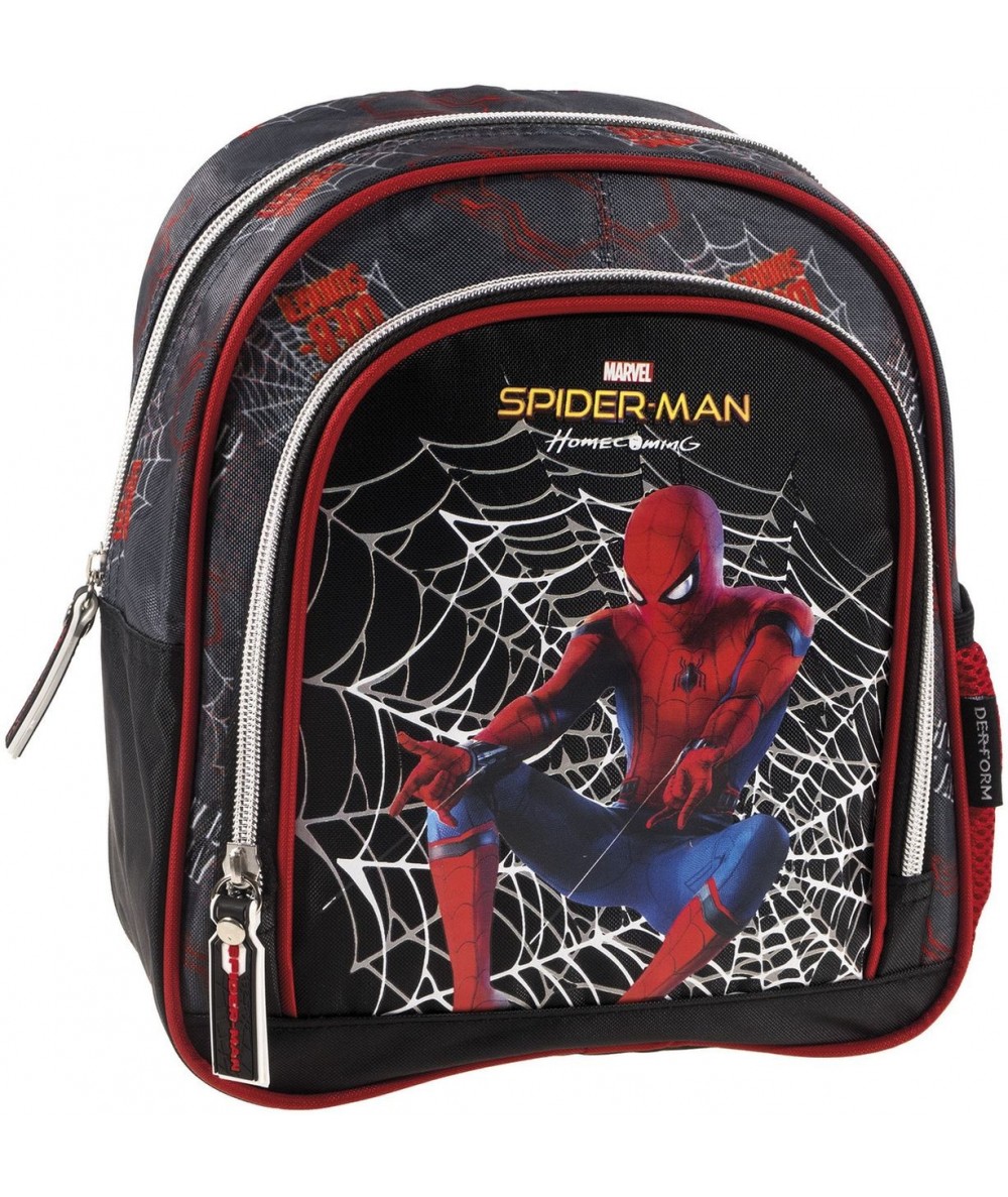 Czarny plecaczek dla przedszkolaka ze Spidermanem dla chłopca pająk