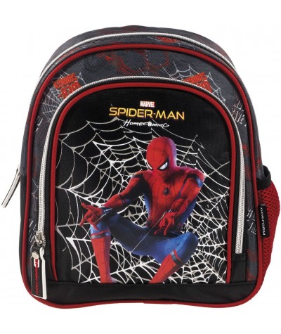 Czarny plecaczek dla przedszkolaka ze Spidermanem dla chłopca wycieczkowy