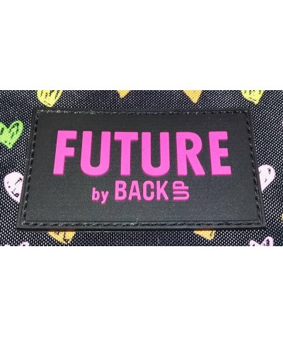 Czarny plecak w serduszka dla pierwszoklasistki 2 komory Future by BackUP