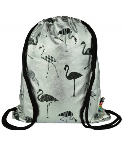 Worek fullprint / plecak na sznurkach ST.RIGHT Silver Flamingo srebrny