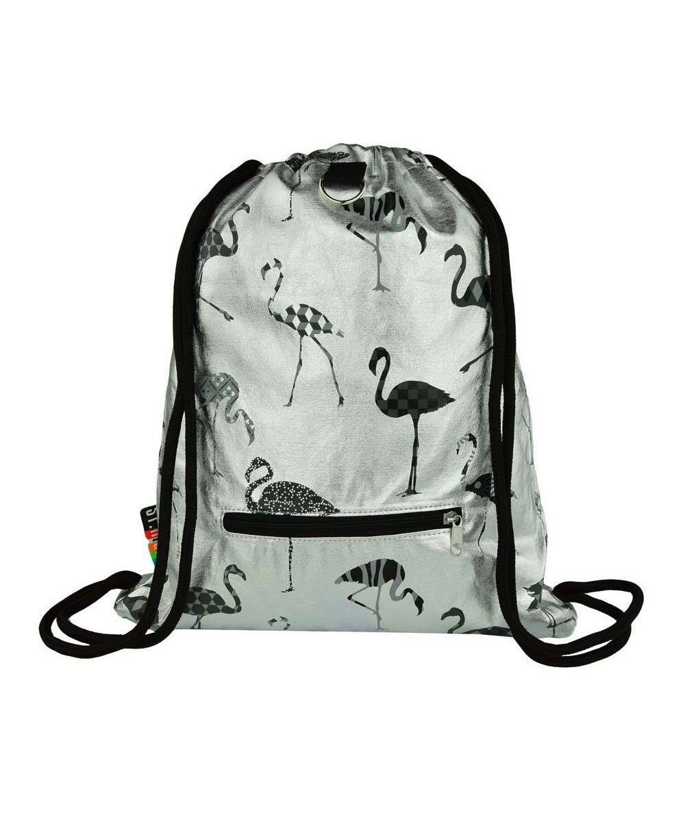 Worek fullprint / plecak na sznurkach ST.RIGHT Silver Flamingo srebrny