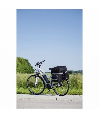 Czarno-szara torba na siodło rowerowe marki Hama. Torba rowerowa sakwa