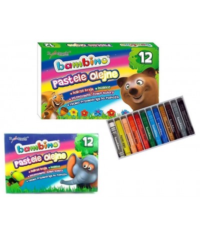 Kredki pastele olejne Bambino 12 kolorów - kredki dla dzieci i młodzieży