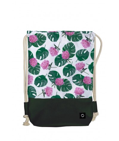 Kolorowy plecak na sznurkach, worek z tropikami dla dziewczyny