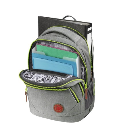 Szary plecak gładki do szkoły Grey Coocazoo EverClever 2, kolorowa podszewka