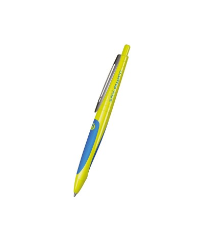 Limonkowo-niebieski długopis z szarym zmazywalny Herlitz do zmazywania dla ucznia