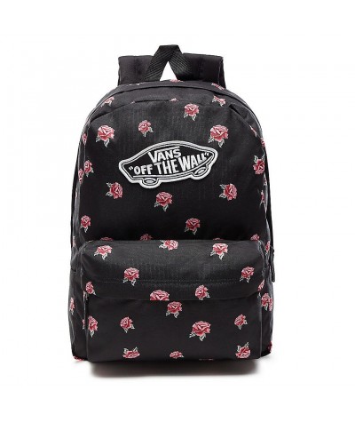 Plecak Vans Czarny w róże dla dziewczyny