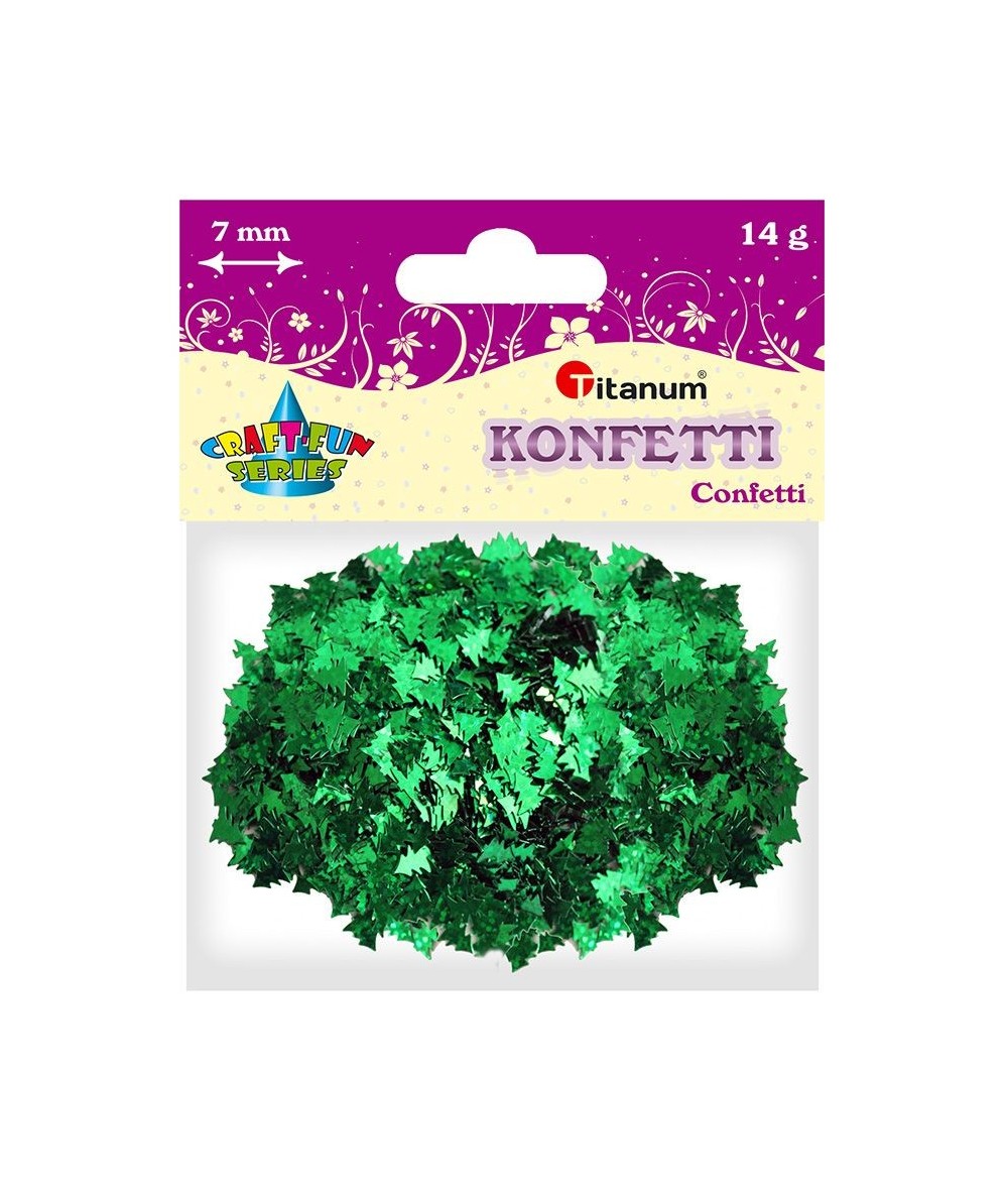 Zielone choinki konfetti do dekoracji świątecznych