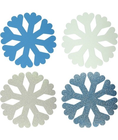 Płatki śniegu z pianki mix wzorów niebieskie ozdoby na święta