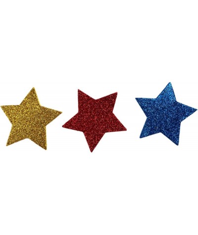 Naklejki piankowe brokatowe gwiazdki (niebieskie, czerwone i złote)
