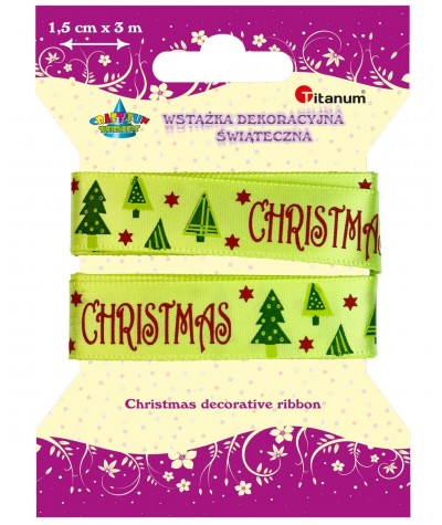 Wstążki dekoracyjne szer.1,5cm Christmas, choinki