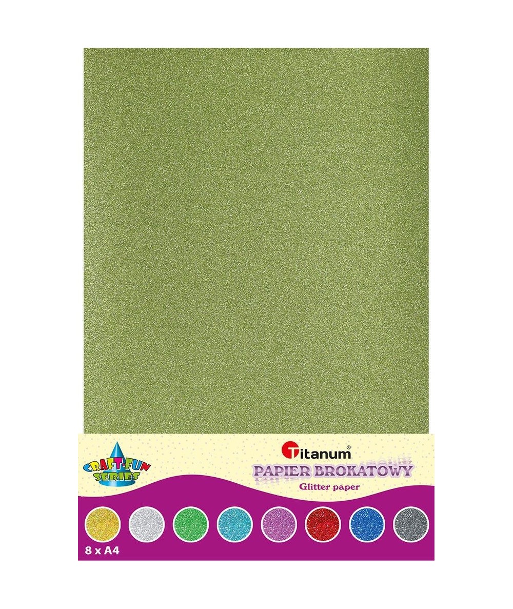 Kolorowy papier brokatowy 8xA4