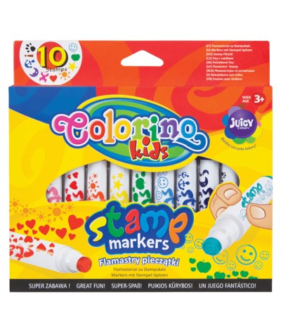 Flamastry pieczątki 10 kolorów Colorino dla dzieci