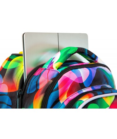 Świecący plecak na kółkach w tęczowe liście do CoolPack Junior Rainbow na laptopa