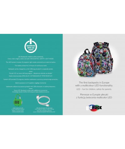Świecące plecaki do szkoły dla dzieci i młodzieży LedPack by CoolPack