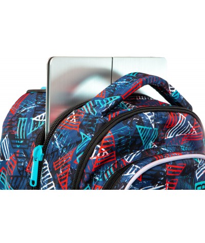 Świecący plecak na kółkach w kolorowe trójkąty CoolPack Junior Triangles na laptop