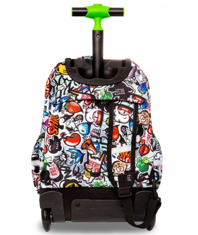 Świecący plecak na kółkach kolorowy CoolPack Junior Graffiti LED tył