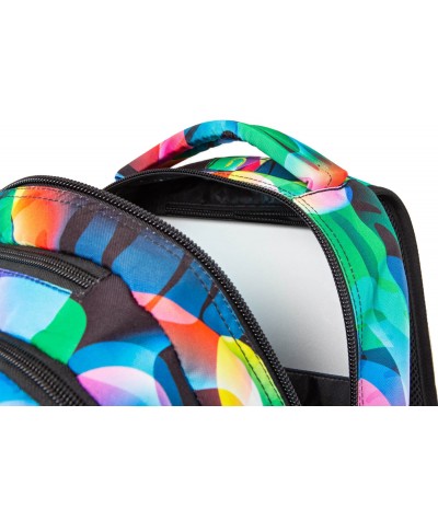 Świecący plecak na laptopa tęczowe liście 3 komory CoolPack Joy L Rainbow Illusion